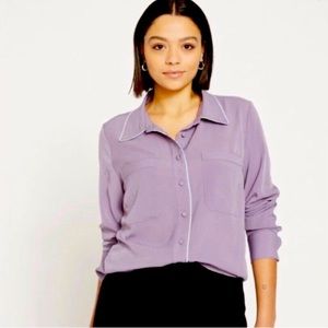 Universal standard periwinkle button up top
